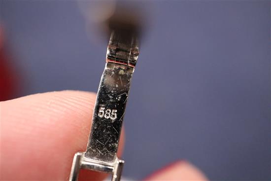 An Anker 14k white gold cocktail watch, with diamond chips set case, boxed